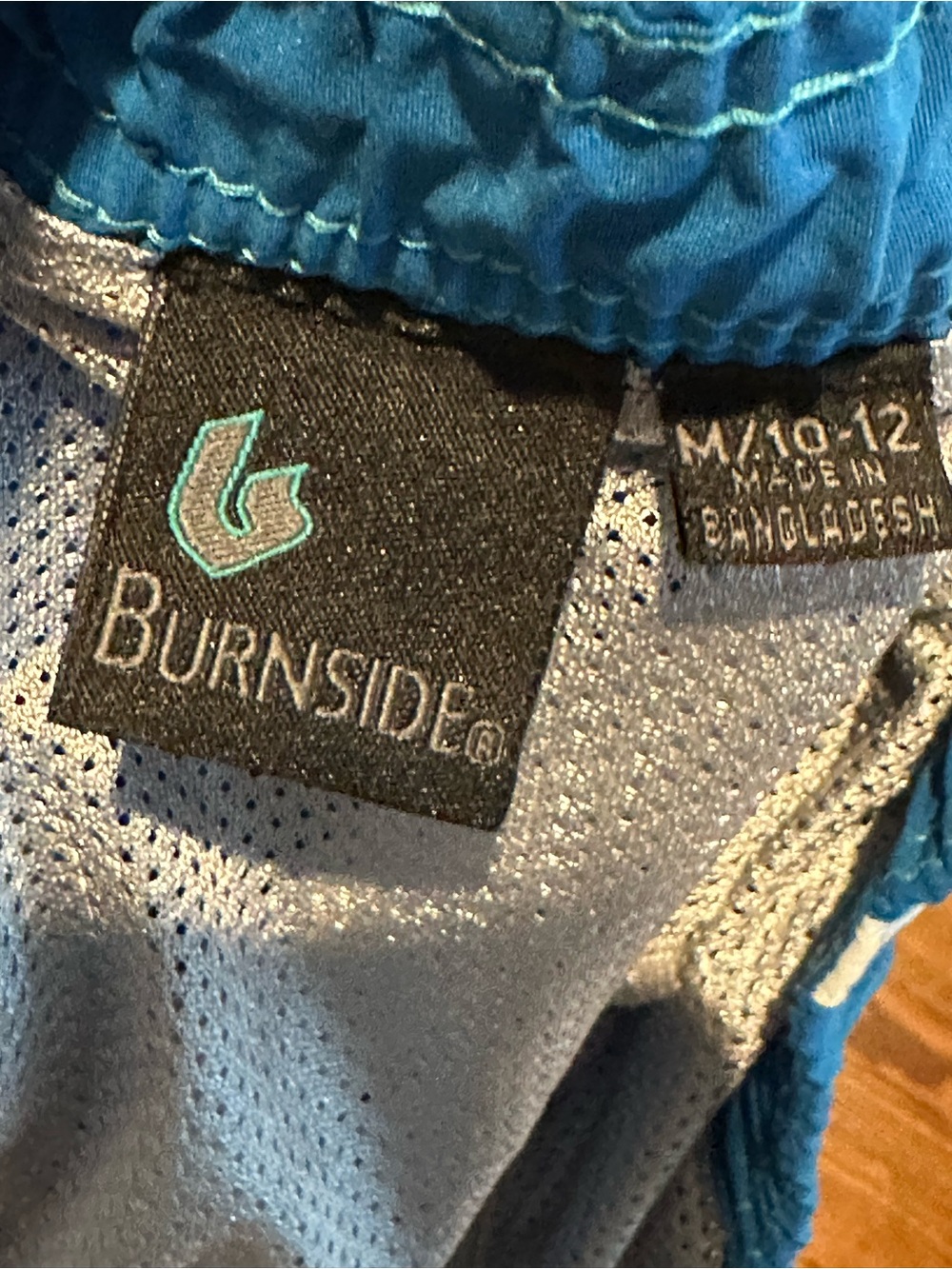 Burnside Blue Swim Trunks with White Trim Size 10-12 - Picture 5 of 5